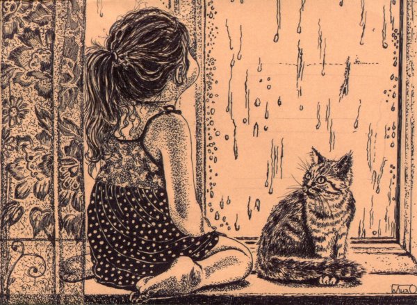 Кошка у окошка Графика