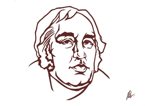 Крылова Ивана Андреевича рисунок легкий