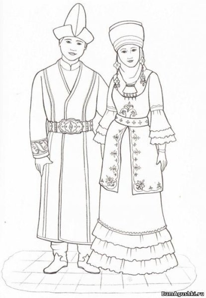 Эскиз русского народного платья