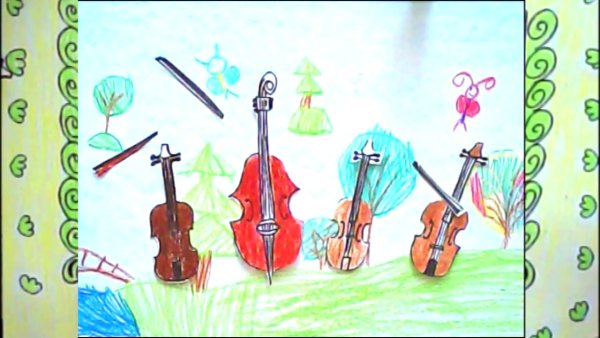 Рисунки к басне квартет детские