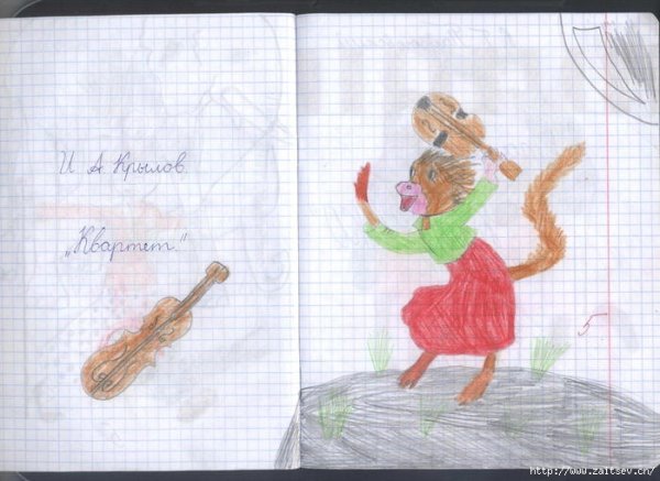 Квартет басня Крылова раскраска