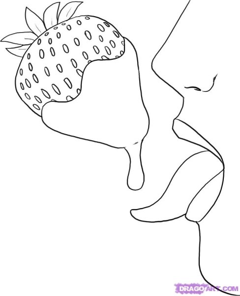 Клубника в шоколаде контур