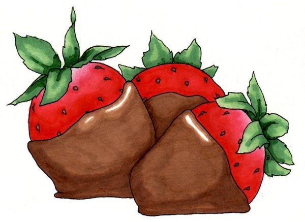 Клубника в шоколаде рисунок