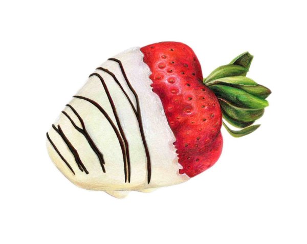 Клубника в шоколаде акварель