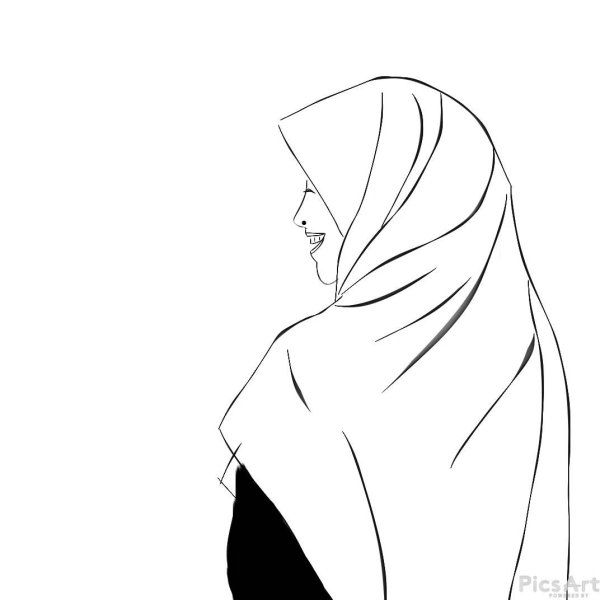 Силуэт женщины в платке