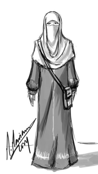 Хиджаб карандашом