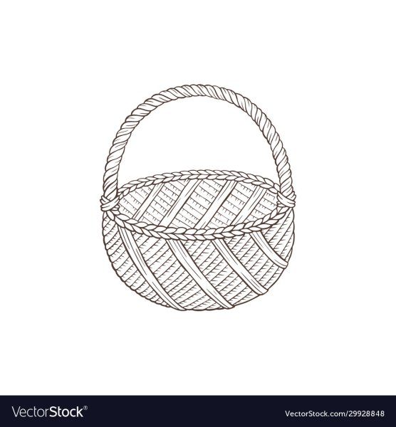 Корзина плетеная раскраска