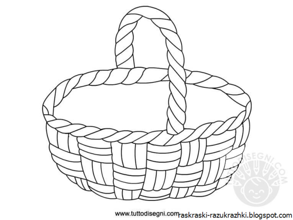 Корзинка раскраска для детей
