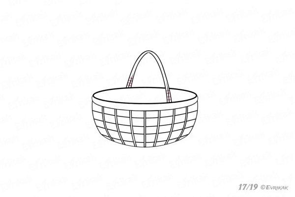 Корзина плетеная раскраска