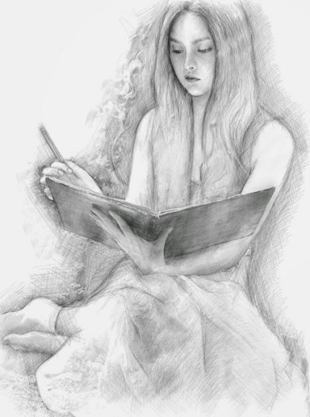 Девушка с книгой арт