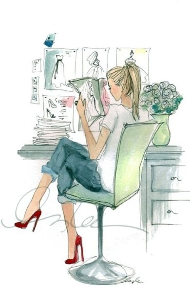 Девушка дизайнер иллюстрация