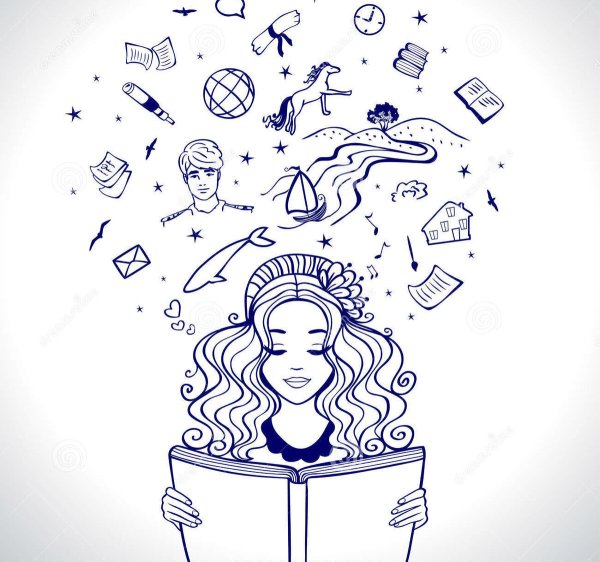 Девушка с книгой на голове