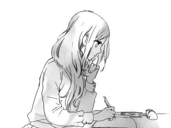 Девушка за партой Манга