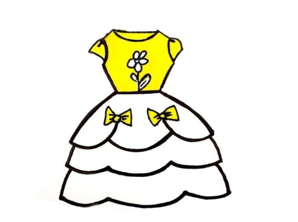 Платье раскраска для детей
