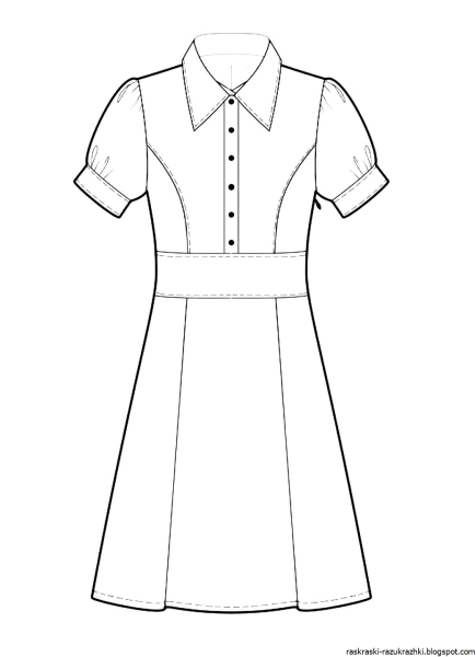 Раскраска девочка в платье