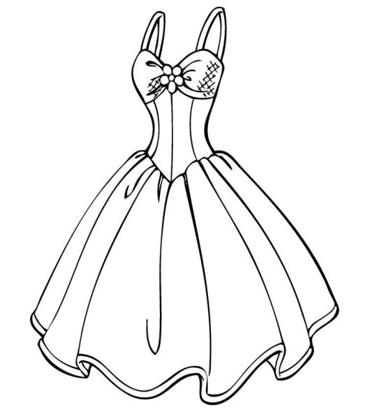 Платье детское раскраска