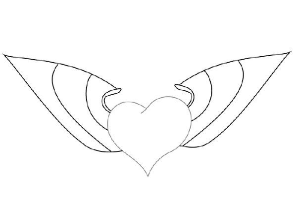 Сердце с крыльями рисунок