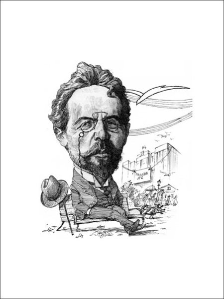 Антон Павлович Чехов шарж