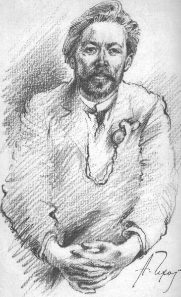 Антон Павлович Чехов портрет карандашом