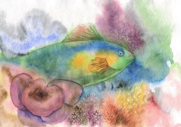 Рисование для детей подводный мир акварель и гуашь