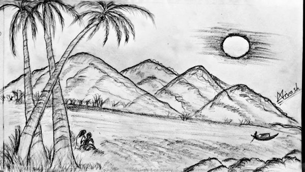 Красивые рисунки карандашом природа