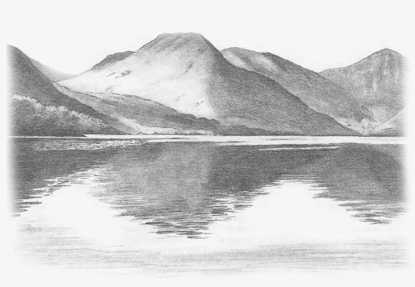 Водный пейзаж карандашом