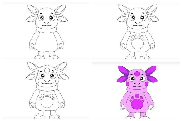 Лунтик трафарет