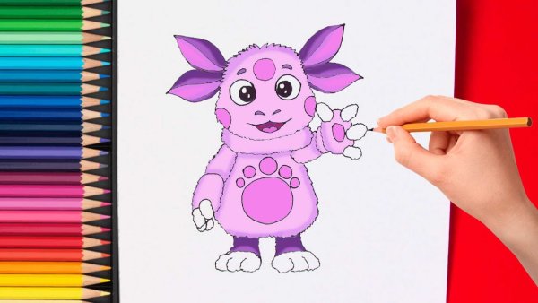 Новогодние раскраски Лунтик