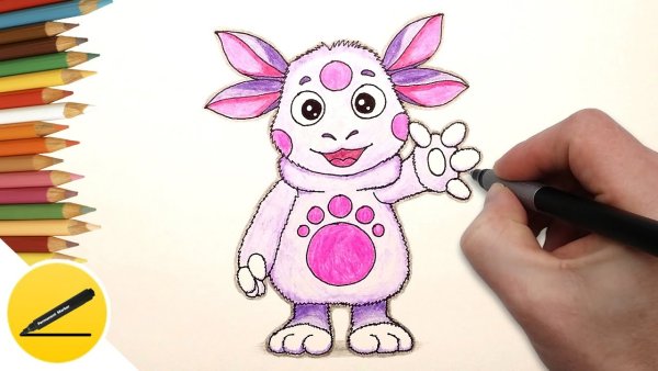 Рисунки для срисовки Лунтик