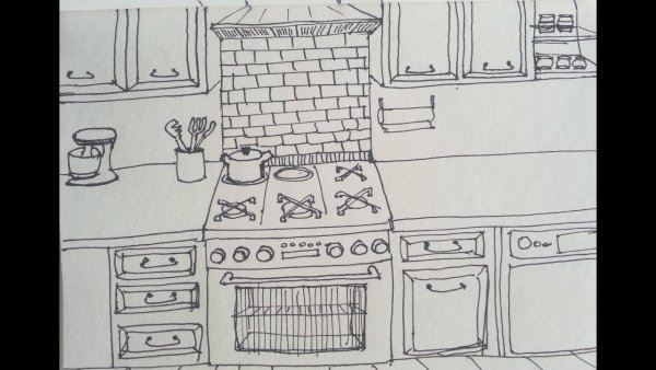 Рисунок кухни легкий