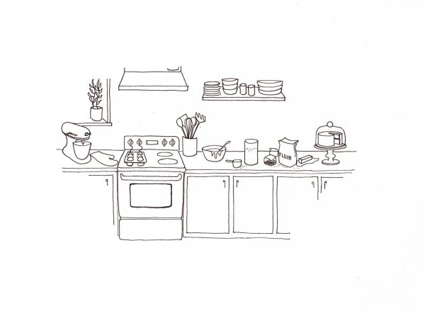 Кухня для Ути из бумаги рисунок