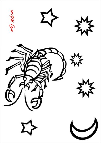 Скорпион знак зодиака раскраска