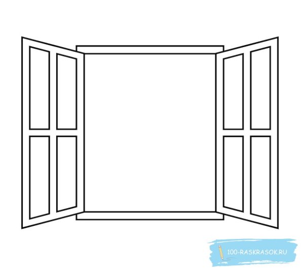 Открытое окно раскраска