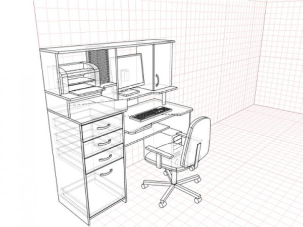 Компьютерный стол эскиз