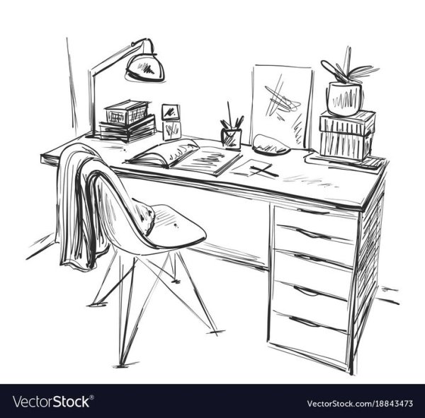 Стол компьютерный скетч