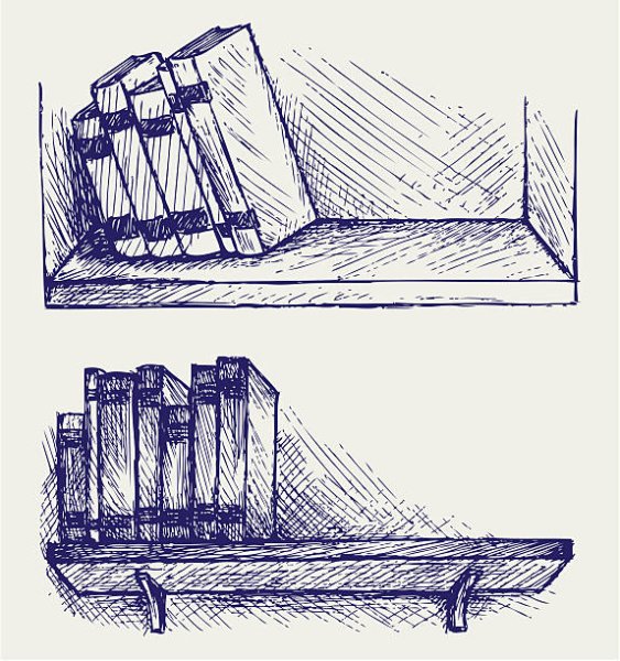 Книжная полка набросок