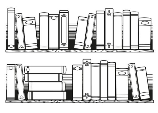 Книжная полка раскраска