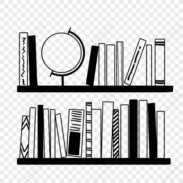 Книжная полка черно белая