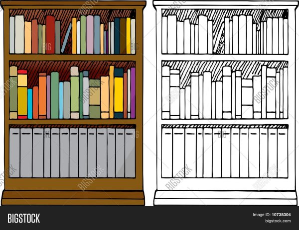 Книжный шкаф рисунок