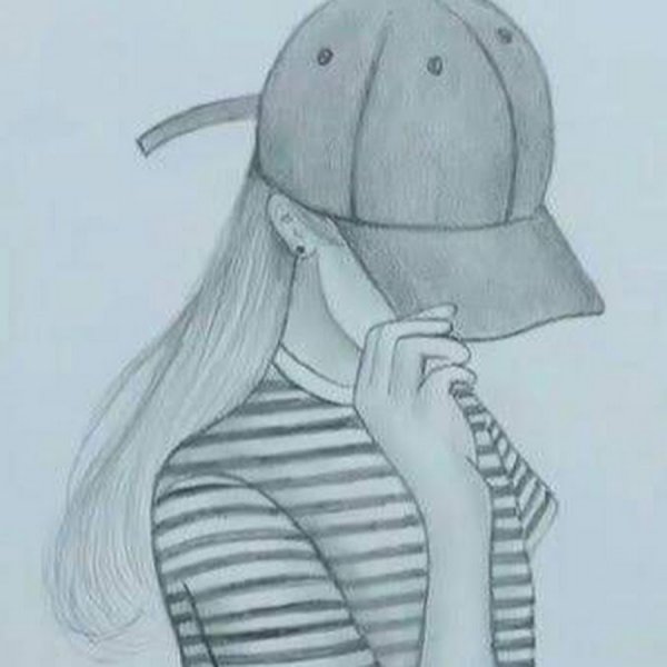 Рисунки с девушками в кепке легкие