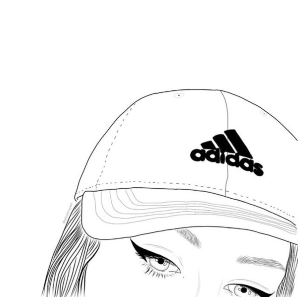 Нарисованная девушка в Кепк