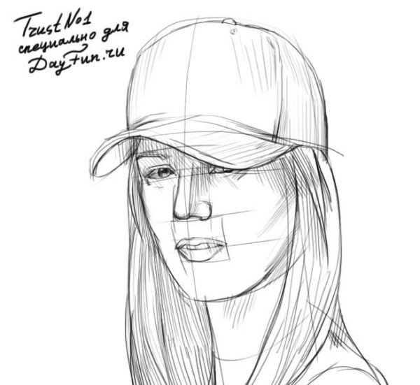 Бейсболка карандашом