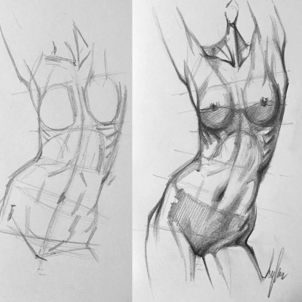 Тело карандашом