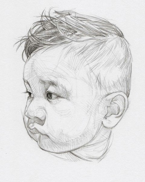 Портрет ребенка карандашом