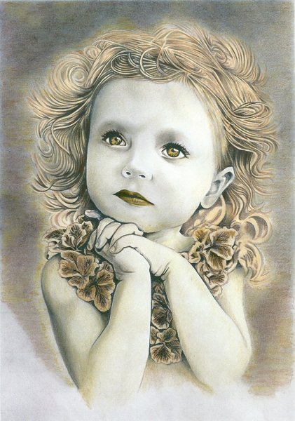 Портрет девочки карандашом