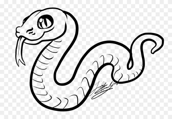 Змея карандашом
