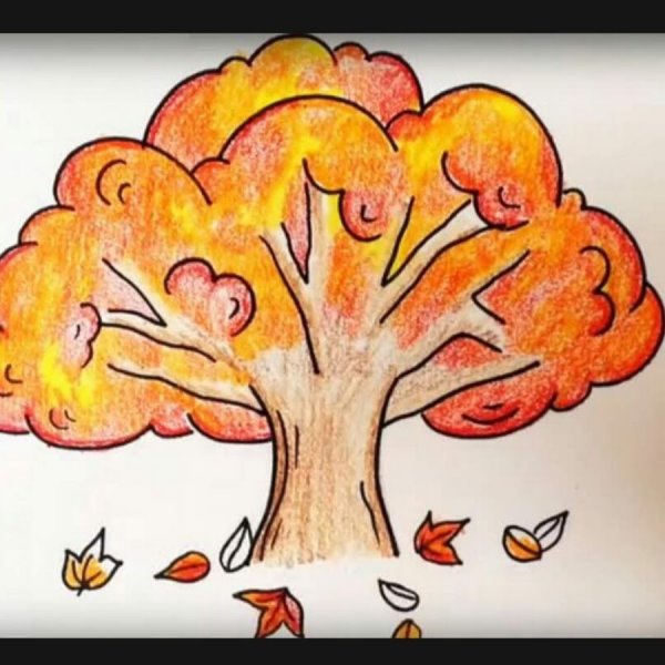 Рисунок на тему осень легкий