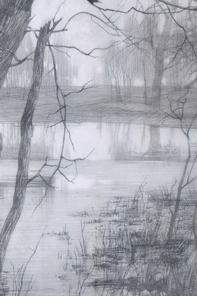 Пейзаж карандашом