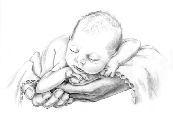 Малыш рисунок карандашом