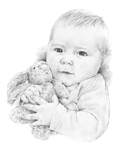 Портрет малыша карандашом